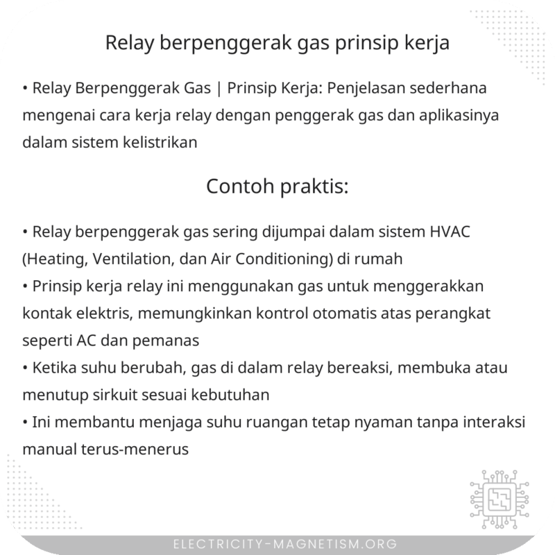 Relay Berpenggerak Gas | Prinsip Kerja