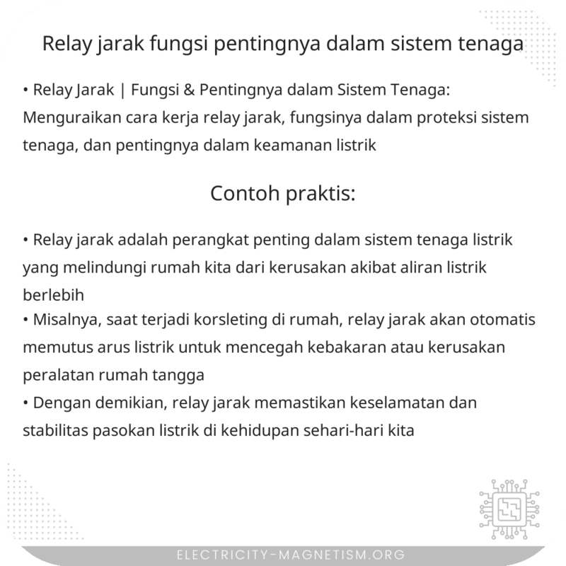 Relay Jarak | Fungsi & Pentingnya dalam Sistem Tenaga