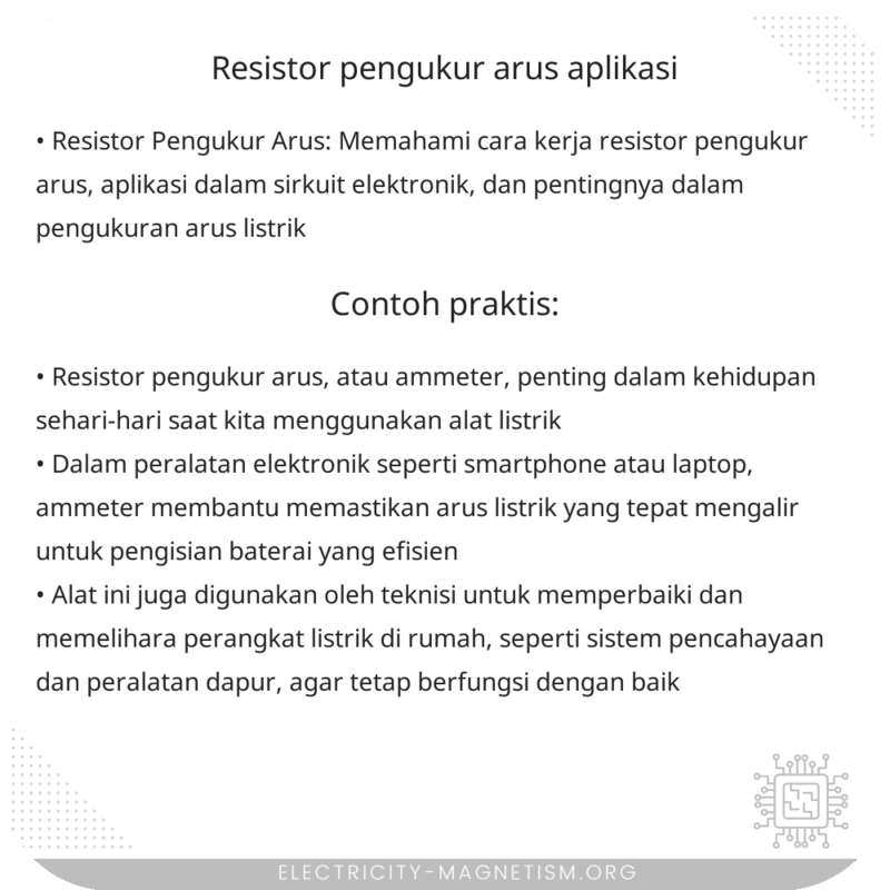 Resistor Pengukur Arus | Aplikasi
