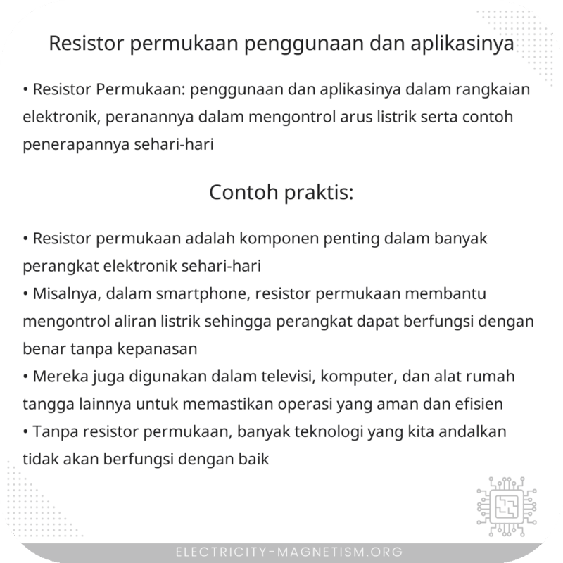 Resistor Permukaan | Penggunaan dan Aplikasinya