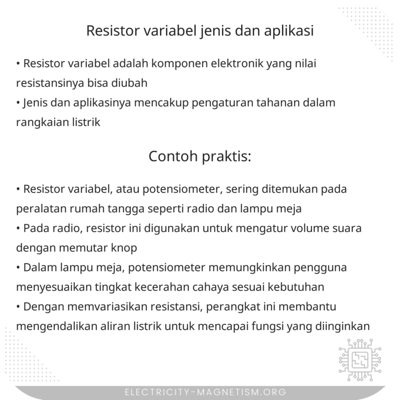 Resistor Variabel | Jenis dan Aplikasi