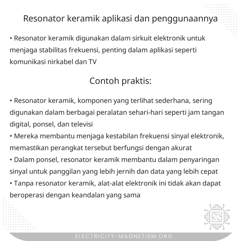 Resonator Keramik | Aplikasi dan Penggunaannya