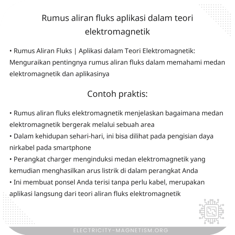 Rumus Aliran Fluks | Aplikasi dalam Teori Elektromagnetik