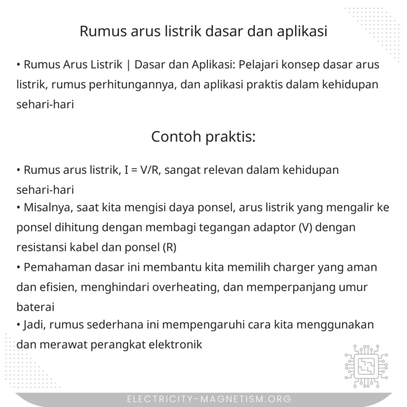 Rumus Arus Listrik | Dasar dan Aplikasi