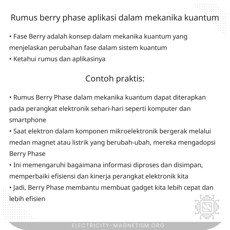 Rumus Berry Phase | Aplikasi dalam Mekanika Kuantum