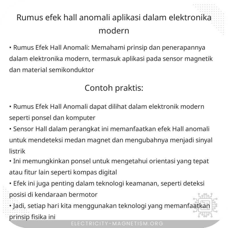 Rumus Efek Hall Anomali | Aplikasi dalam Elektronika Modern