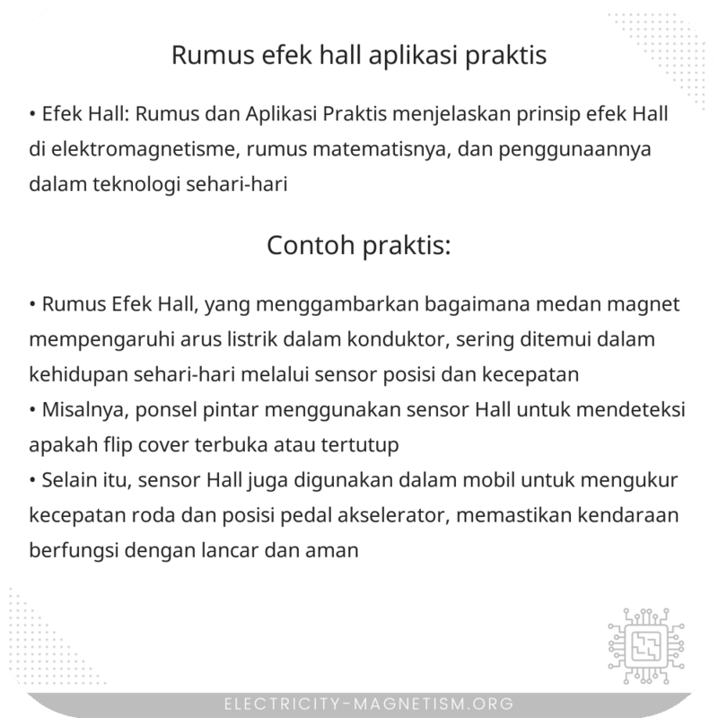 Rumus Efek Hall | Aplikasi Praktis