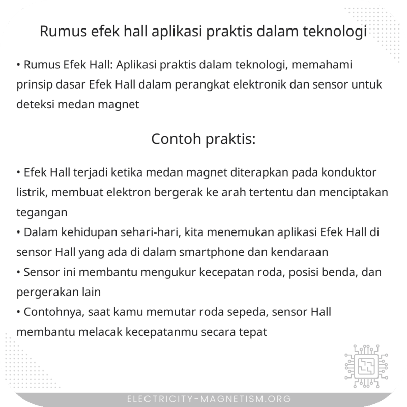 Rumus Efek Hall | Aplikasi Praktis dalam Teknologi