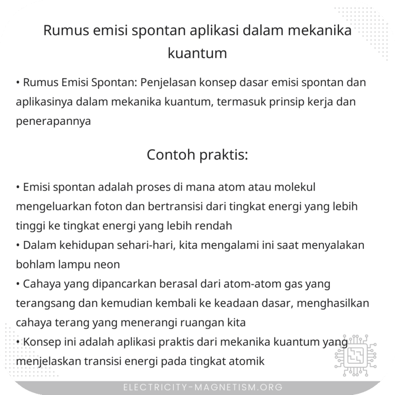 Rumus Emisi Spontan | Aplikasi dalam Mekanika Kuantum