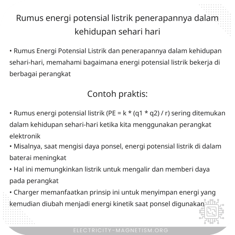 Rumus Energi Potensial Listrik | Penerapannya dalam Kehidupan Sehari-hari
