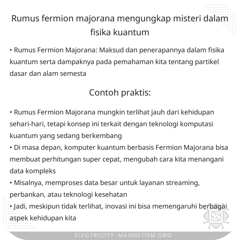 Rumus Fermion Majorana | Mengungkap Misteri dalam Fisika Kuantum