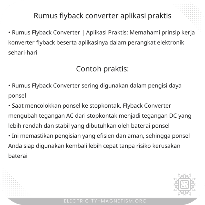 Rumus Flyback Converter | Aplikasi Praktis