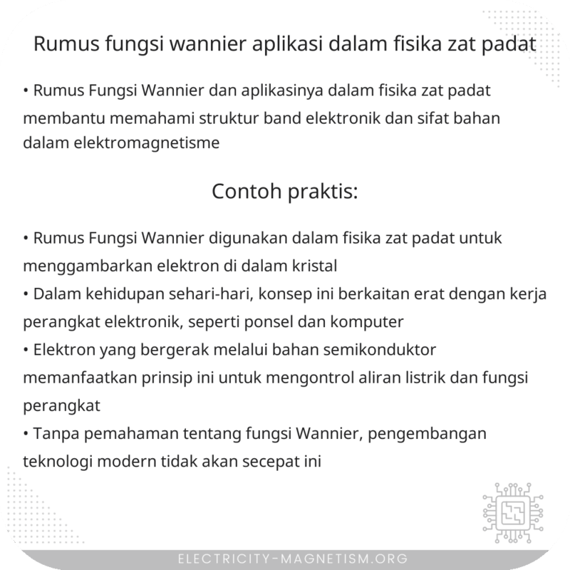 Rumus Fungsi Wannier | Aplikasi dalam Fisika Zat Padat