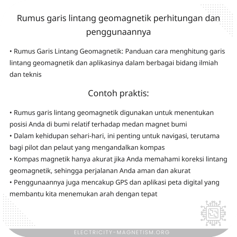 Rumus Garis Lintang Geomagnetik | Perhitungan dan Penggunaannya