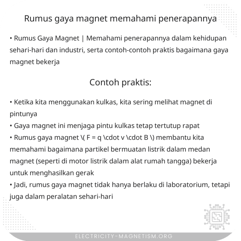 Rumus Gaya Magnet | Memahami Penerapannya