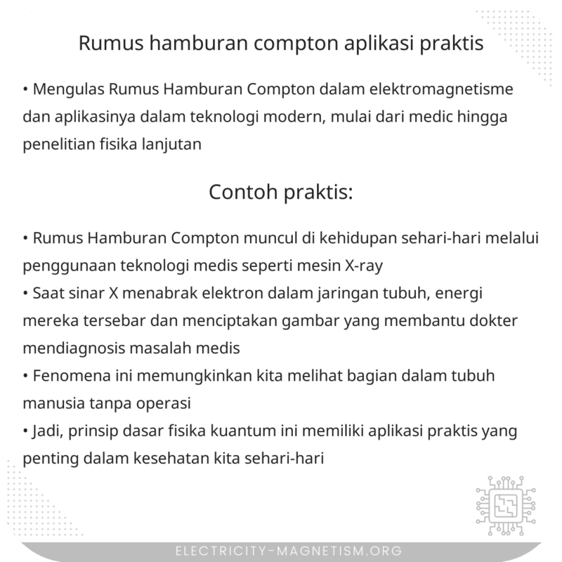 Rumus Hamburan Compton | Aplikasi Praktis