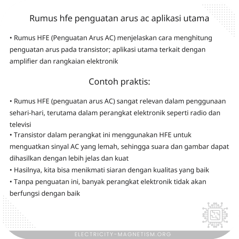 Rumus HFE (Penguatan Arus AC) | Aplikasi Utama