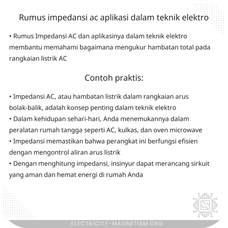 Rumus Impedansi AC | Aplikasi dalam Teknik Elektro