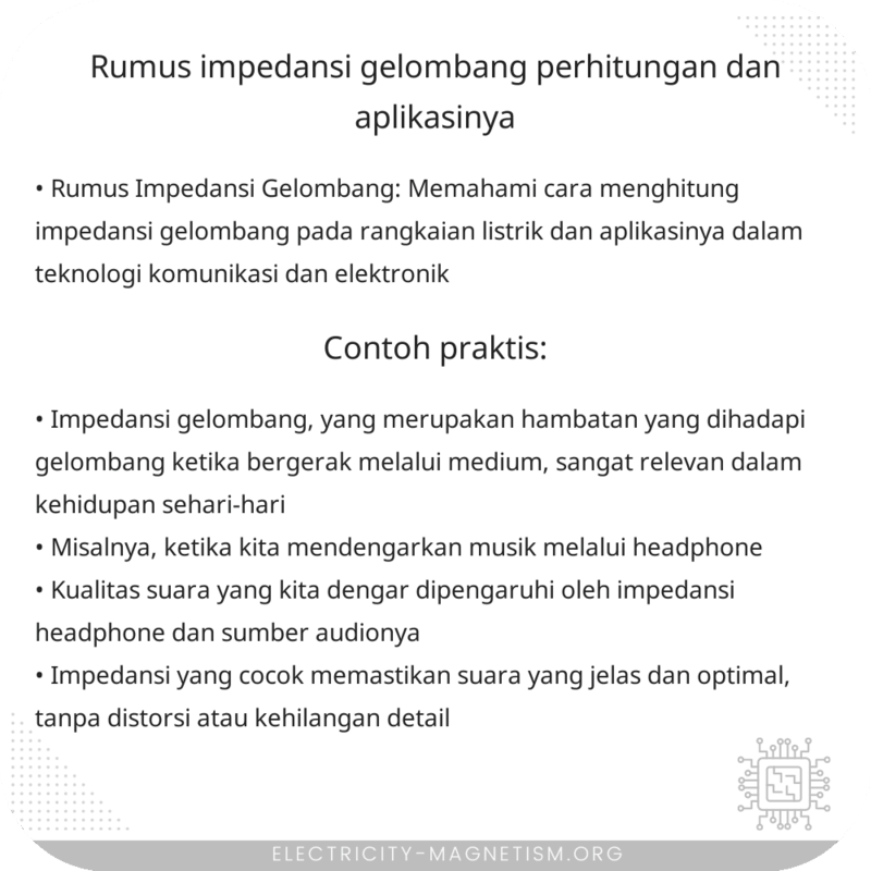 Rumus Impedansi Gelombang | Perhitungan dan Aplikasinya