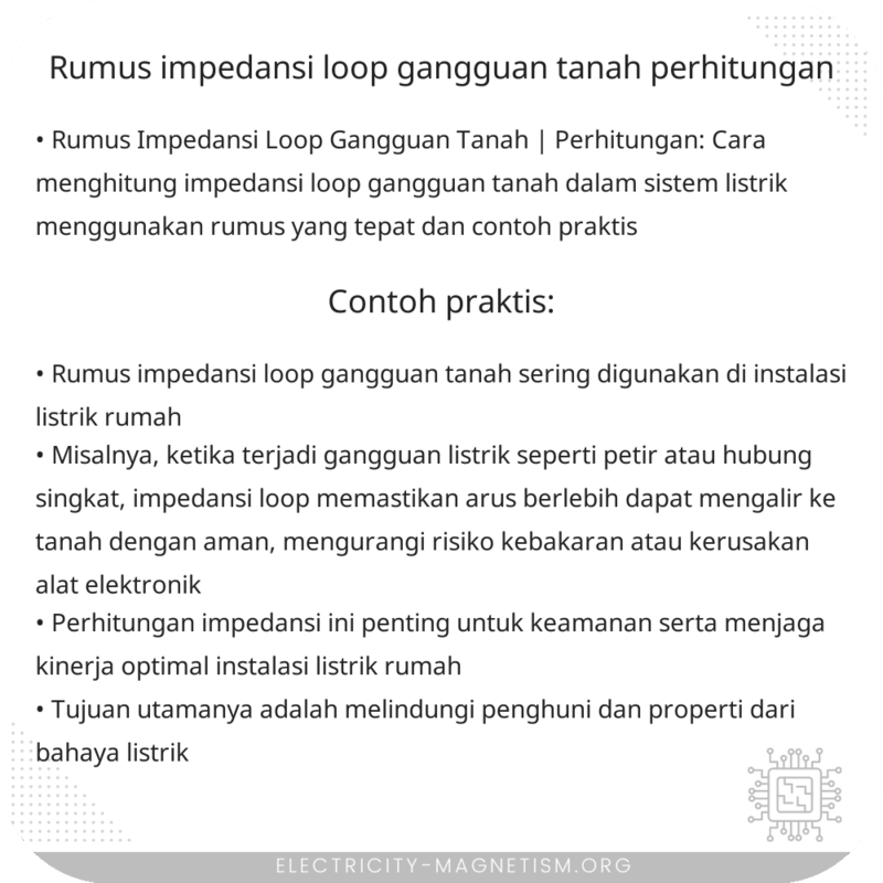 Rumus Impedansi Loop Gangguan Tanah | Perhitungan