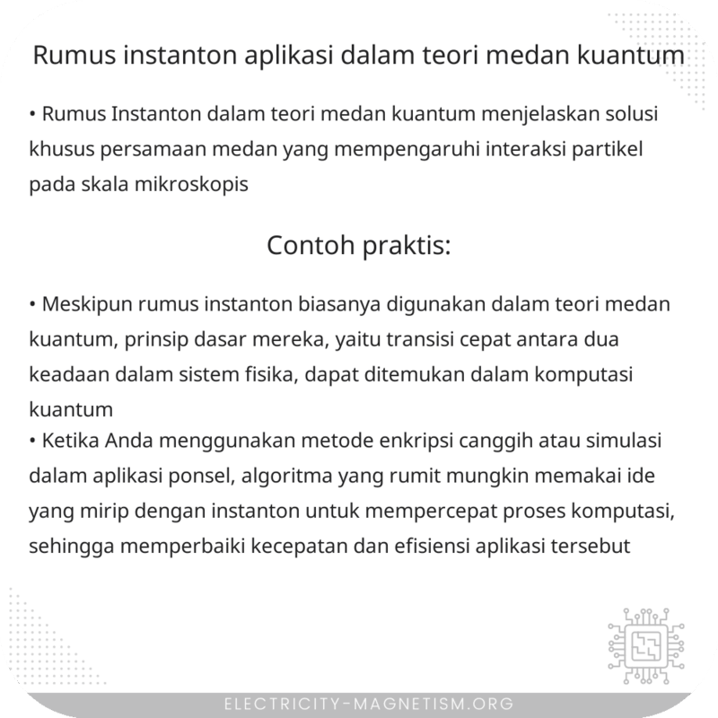 Rumus Instanton | Aplikasi dalam Teori Medan Kuantum
