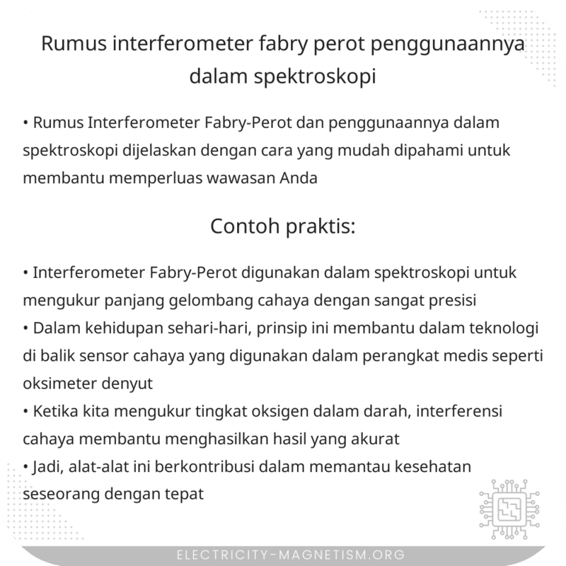 Rumus Interferometer Fabry-Perot | Penggunaannya dalam Spektroskopi