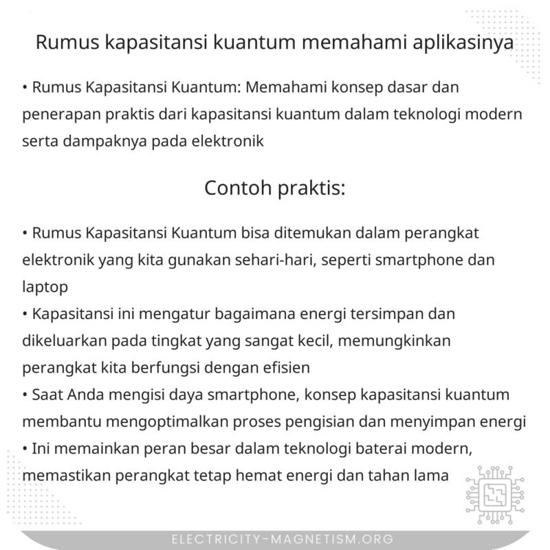 Rumus Kapasitansi Kuantum | Memahami Aplikasinya