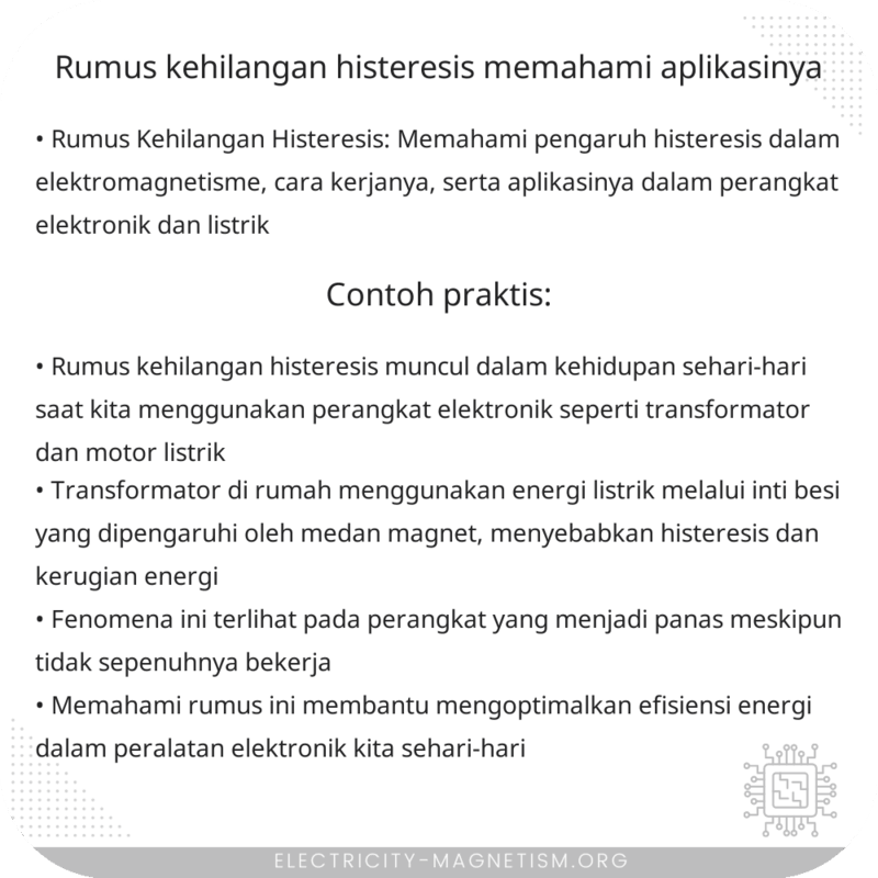Rumus Kehilangan Histeresis | Memahami Aplikasinya