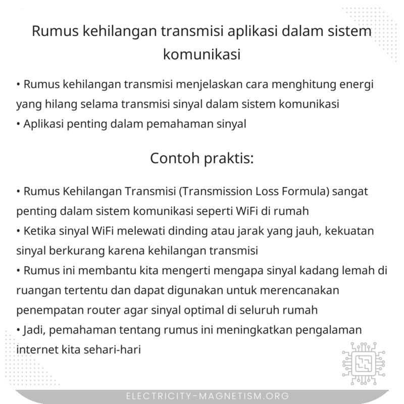 Rumus Kehilangan Transmisi | Aplikasi dalam Sistem Komunikasi