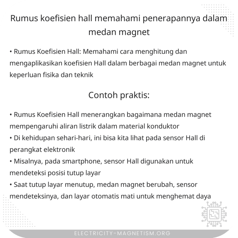 Rumus Koefisien Hall | Memahami Penerapannya dalam Medan Magnet