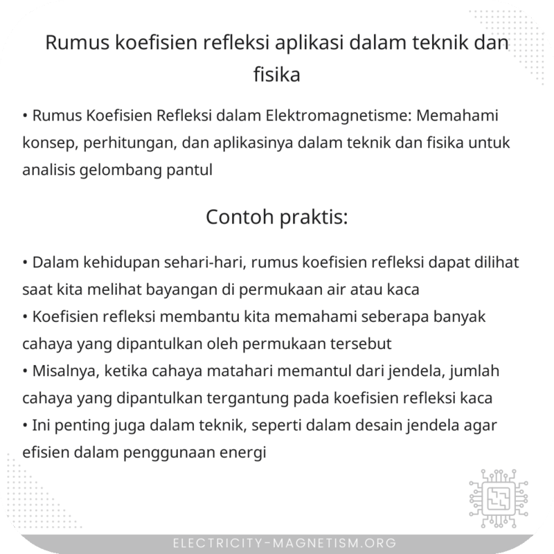 Rumus Koefisien Refleksi | Aplikasi dalam Teknik dan Fisika