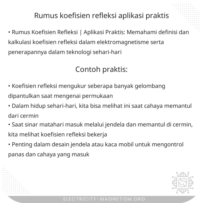 Rumus Koefisien Refleksi | Aplikasi Praktis