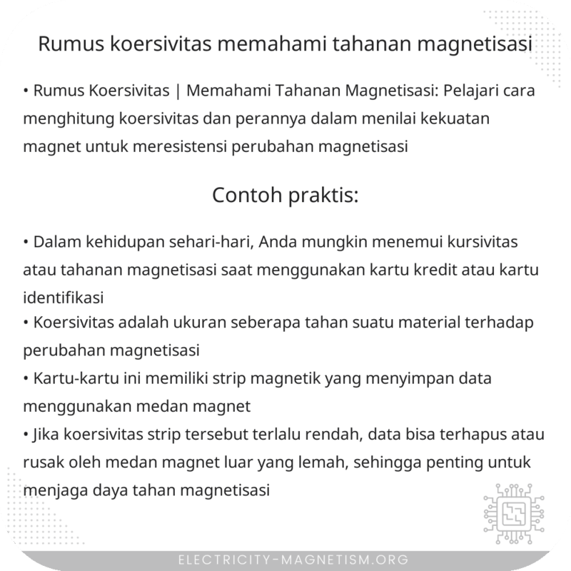 Rumus Koersivitas | Memahami Tahanan Magnetisasi