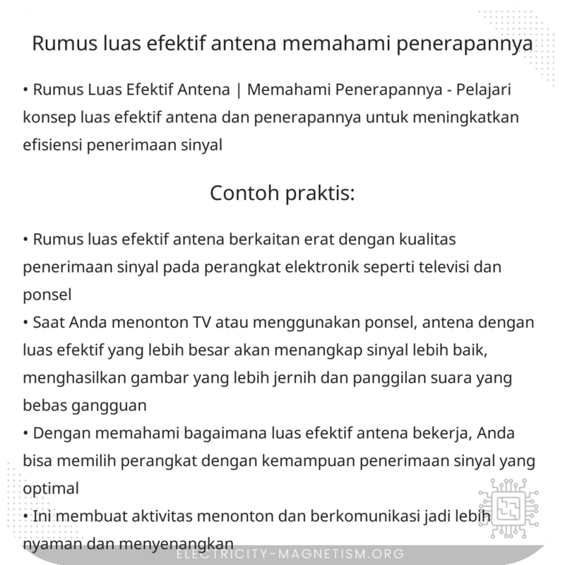 Rumus Luas Efektif Antena | Memahami Penerapannya