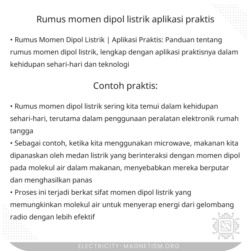 Rumus Momen Dipol Listrik | Aplikasi Praktis