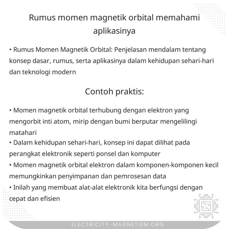 Rumus Momen Magnetik Orbital | Memahami Aplikasinya