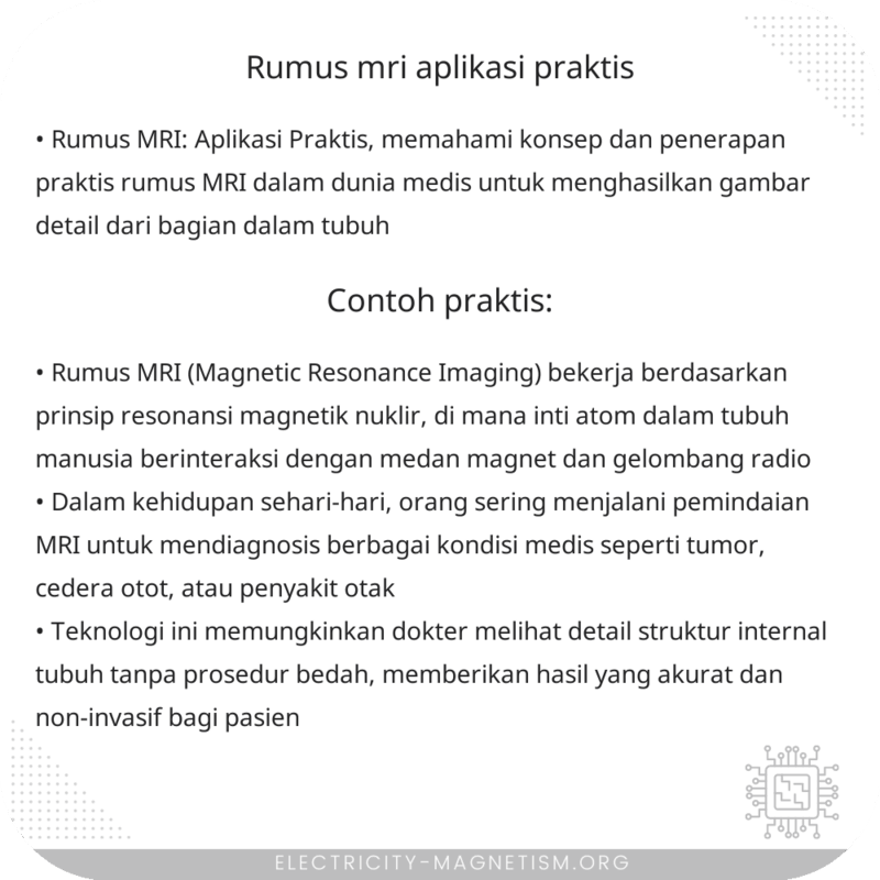 Rumus MRI: Aplikasi Praktis