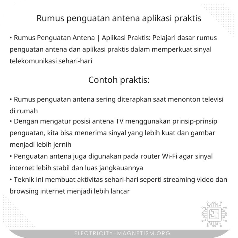 Rumus Penguatan Antena | Aplikasi Praktis