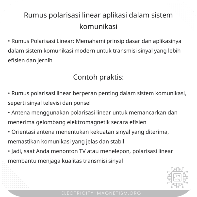 Rumus Polarisasi Linear | Aplikasi dalam Sistem Komunikasi
