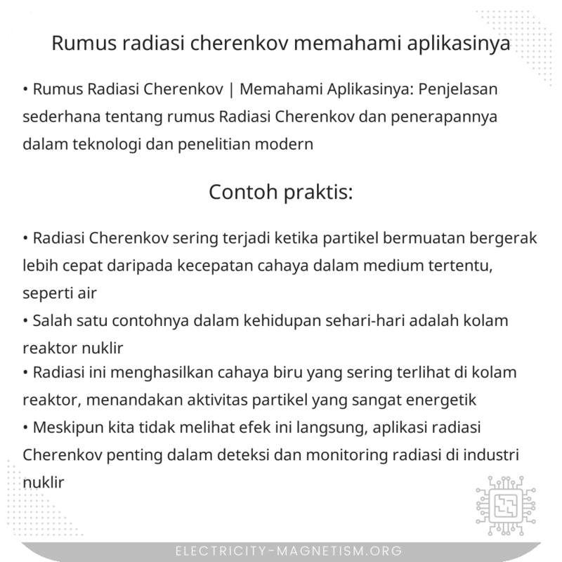 Rumus Radiasi Cherenkov | Memahami Aplikasinya