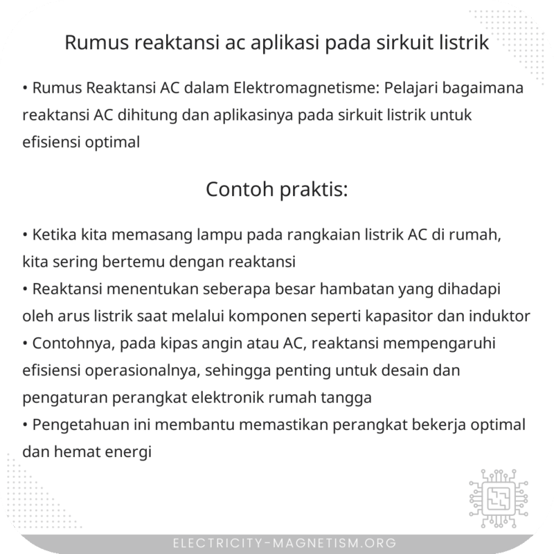 Rumus Reaktansi AC | Aplikasi pada Sirkuit Listrik