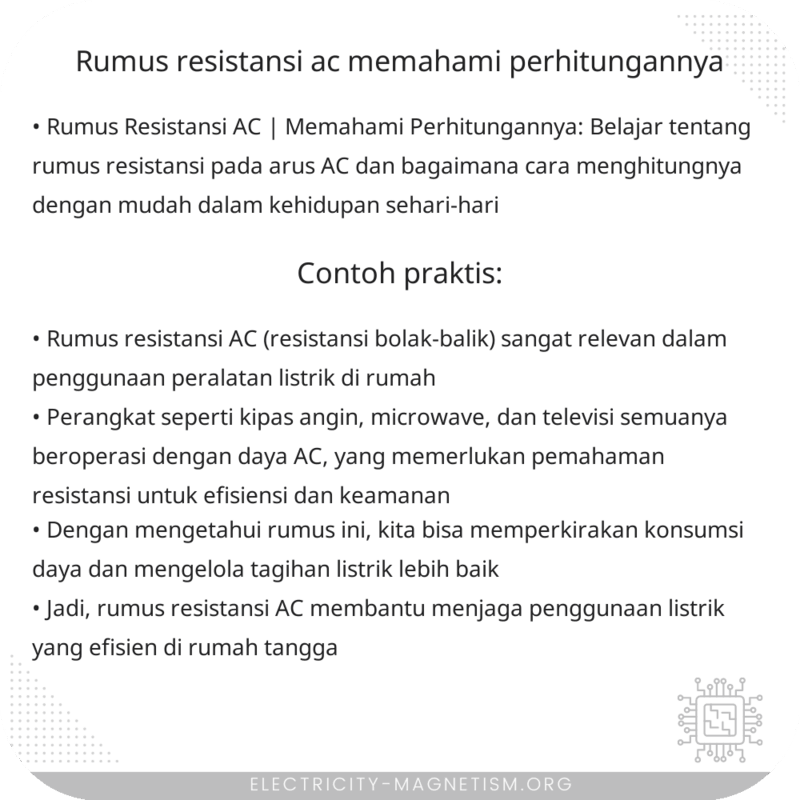 Rumus Resistansi AC | Memahami Perhitungannya