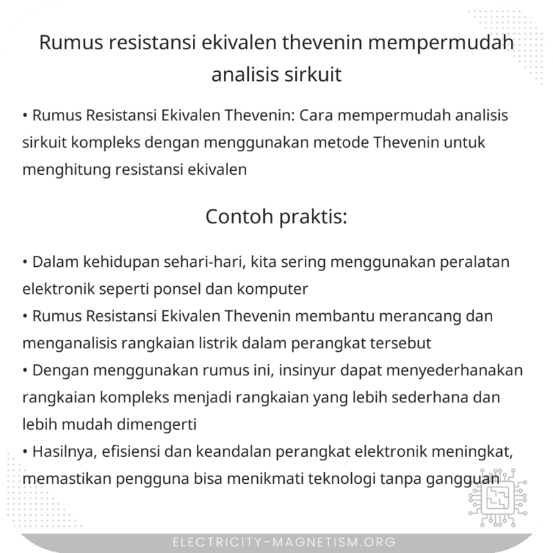 Rumus Resistansi Ekivalen Thevenin | Mempermudah Analisis Sirkuit