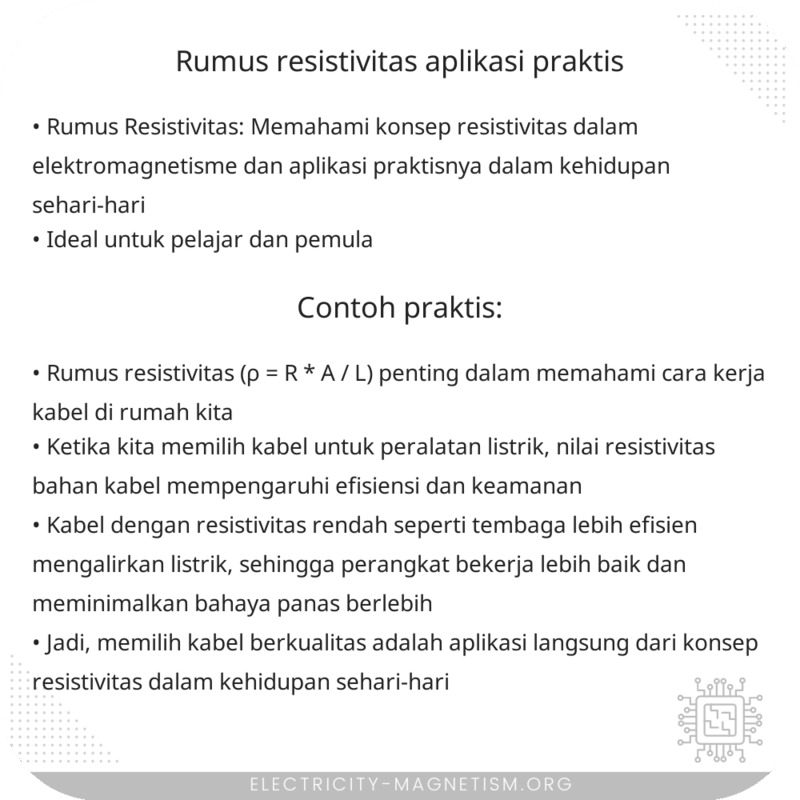 Rumus Resistivitas | Aplikasi Praktis