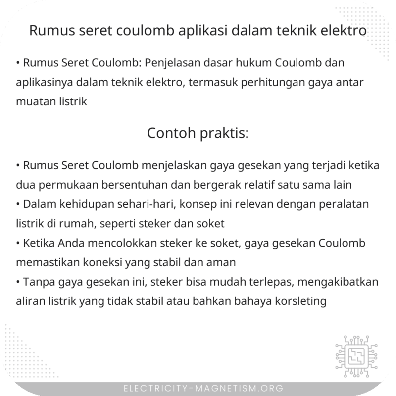 Rumus Seret Coulomb | Aplikasi dalam Teknik Elektro