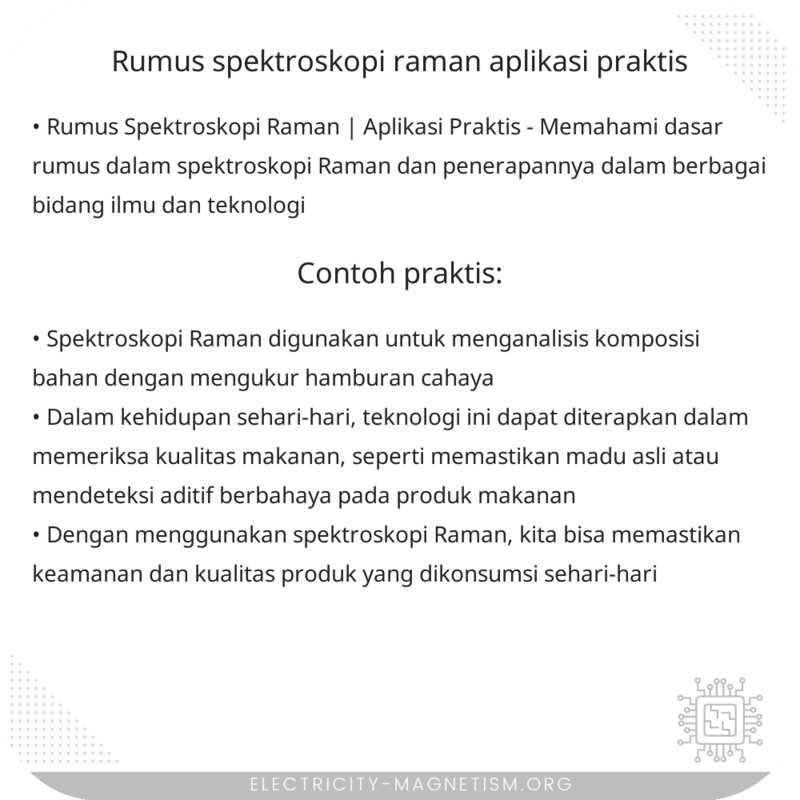 Rumus Spektroskopi Raman | Aplikasi Praktis