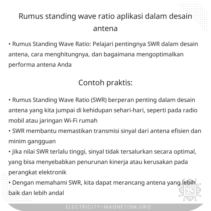 Rumus Standing Wave Ratio | Aplikasi dalam Desain Antena