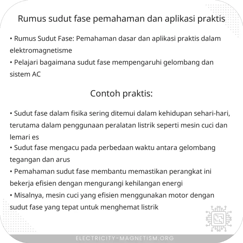 Rumus Sudut Fase | Pemahaman dan Aplikasi Praktis