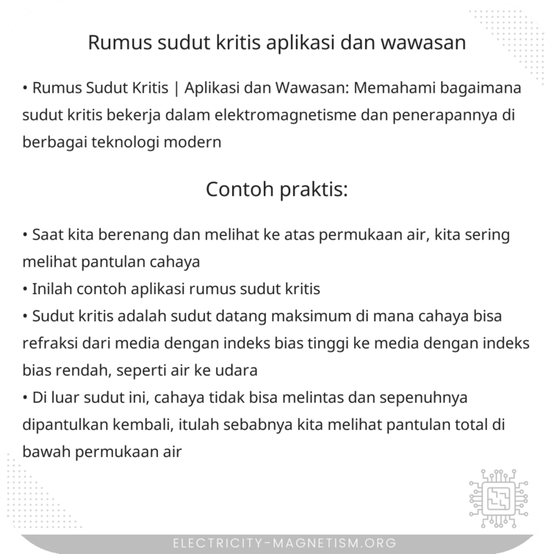 Rumus Sudut Kritis | Aplikasi dan Wawasan