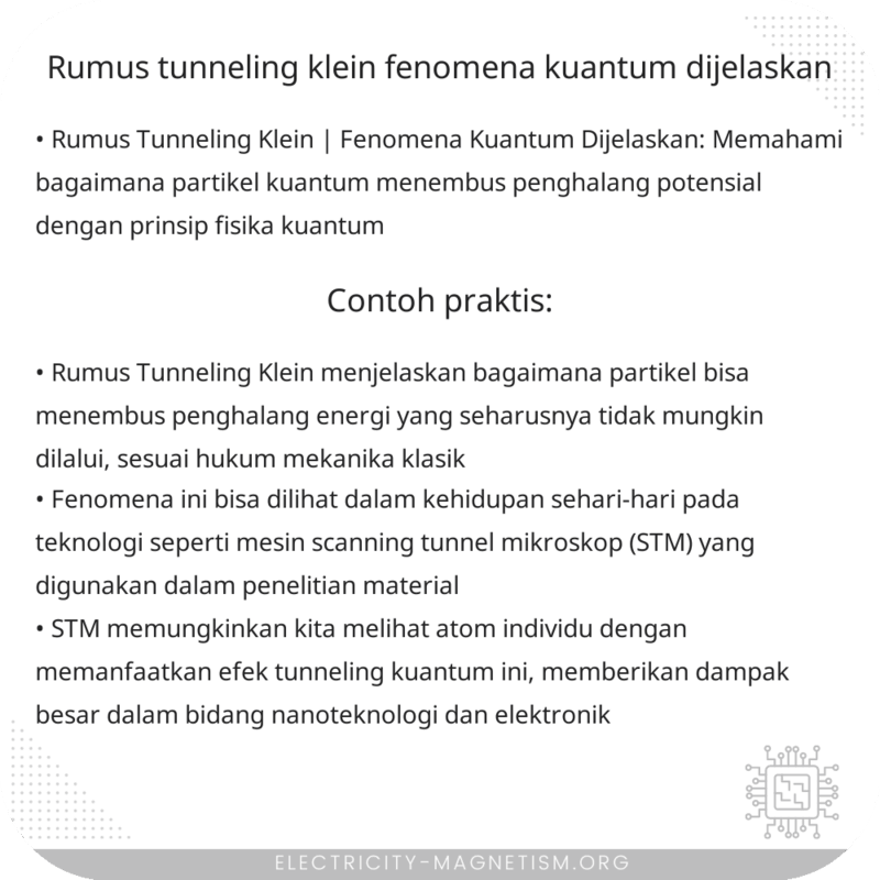 Rumus Tunneling Klein | Fenomena Kuantum Dijelaskan